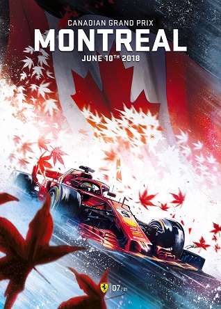 CANADA 2018 F1 FERRARI GRAND PRIX RACE POSTER COVER ART